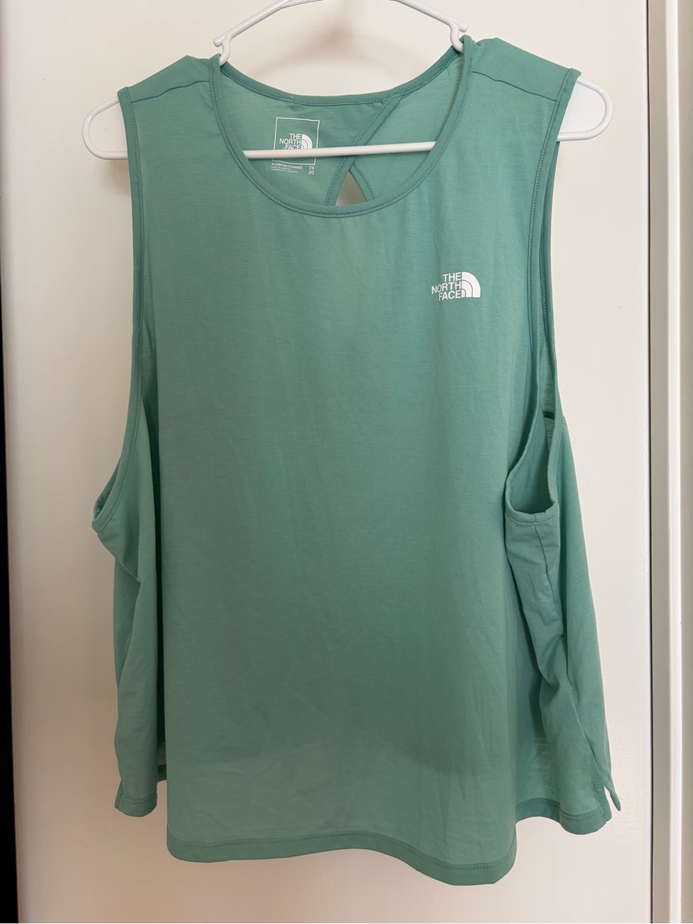 The North Face Wander Slitback Tank Top Womens 2X Green Mint FlashDry Active
